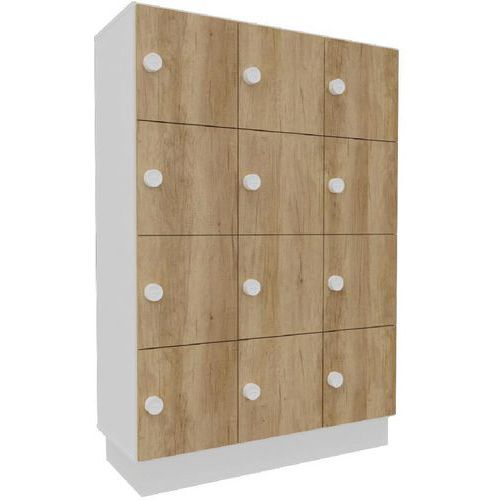 CASIER 12 CASES L.117 X H.1575 BLANC/PORTES NEBRASKA - BURONOMIC
