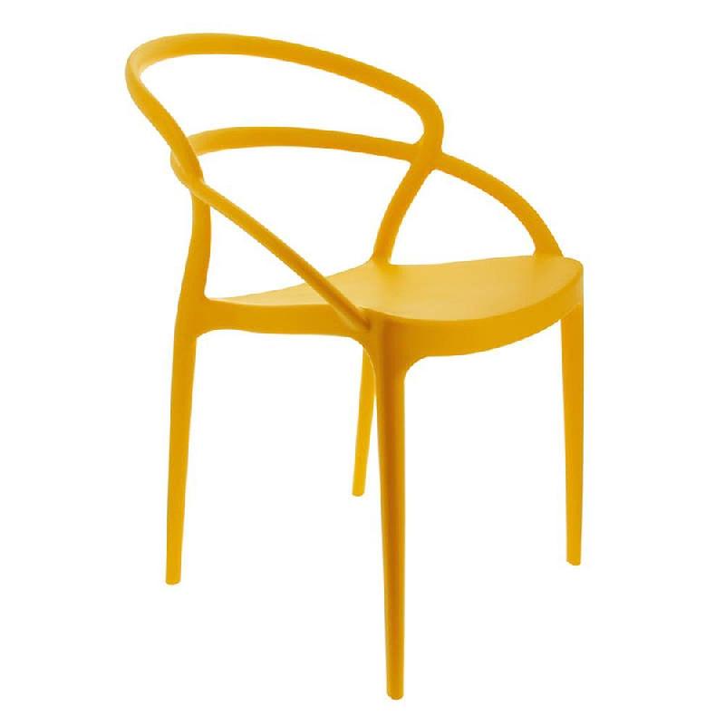 Chaise empilable d'extérieur en polypropylène Toulon coloris jaune par 4_0