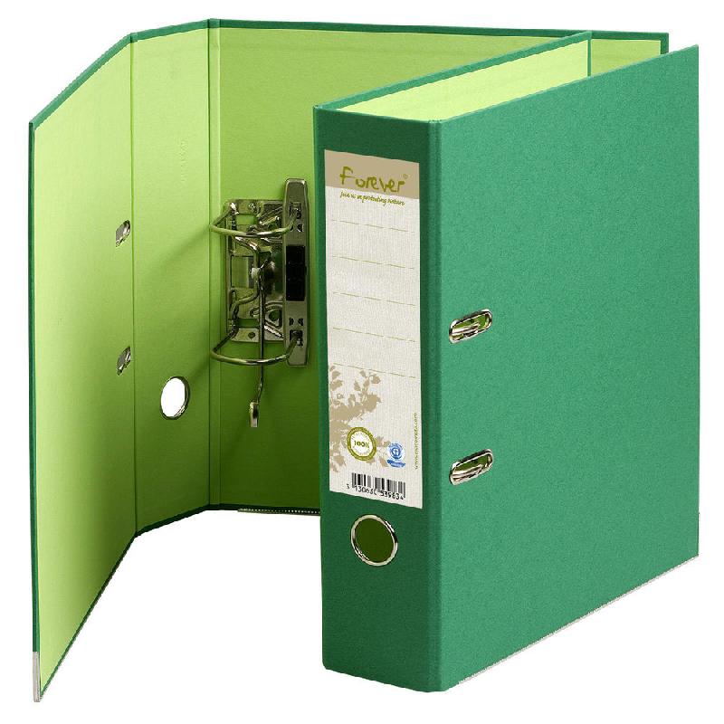 CLASSEUR A LEVIER A4 EXACOMPTA FOREVER EN CARTON RECYCLE - DOS 8 CM - VERT