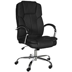 CLP Fauteuil de bureau XXL Xanthos en Similicuir avec une  capacité de charge de 210 kg Noir - noir polyester 19616601_0