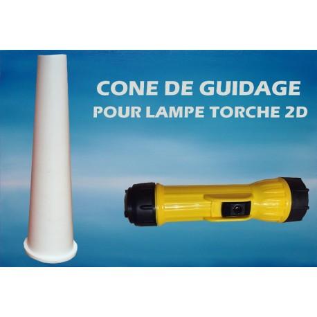 Cône de guidage blanc en caoutchouc souple - Compatible lampe torche 2D - Produit incassable et fabriqué aux USA_0