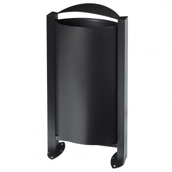 Corbeille sur pied ARKEA 60L - Manganèse - Design urbain - Marque Rossignol_0