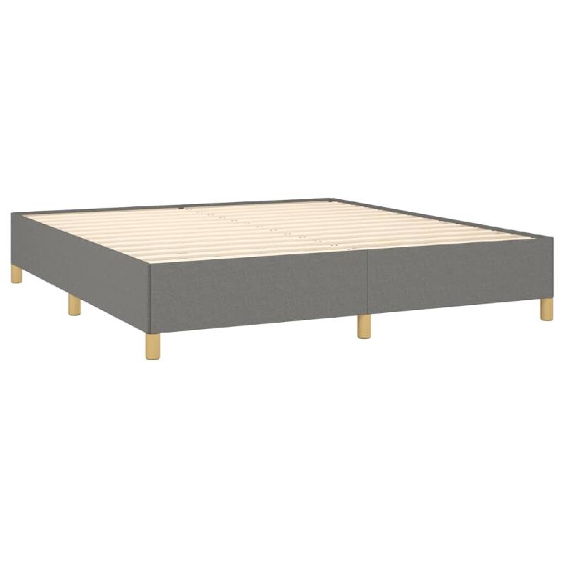 Décoshop26 - Sommier à lattes sur pieds cadre de lit 180x200 cm tissu gris foncé TDL0207121 - gris 3001164688001_0