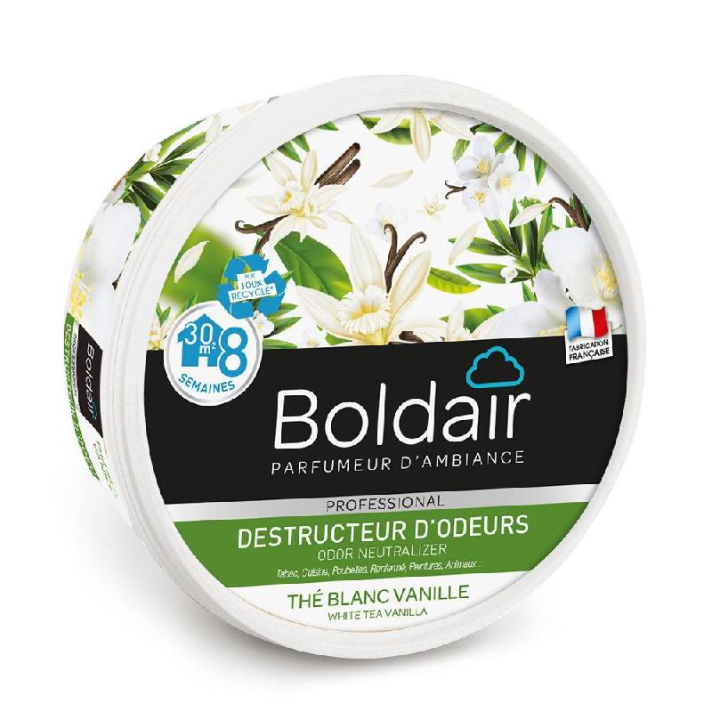 DESTRUCTEUR D'ODEURS EN GEL - BOLDAIR - PARFUM THE BLANC VANILLE- POT 300 G