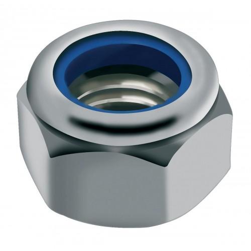ÉCROUS DE SÉCURITÉ HEXAGONAUX - BAGUE POLYAMIDE - INOX A4 - DIAMÈTRE 16 - 50 PIÈCES ACTON