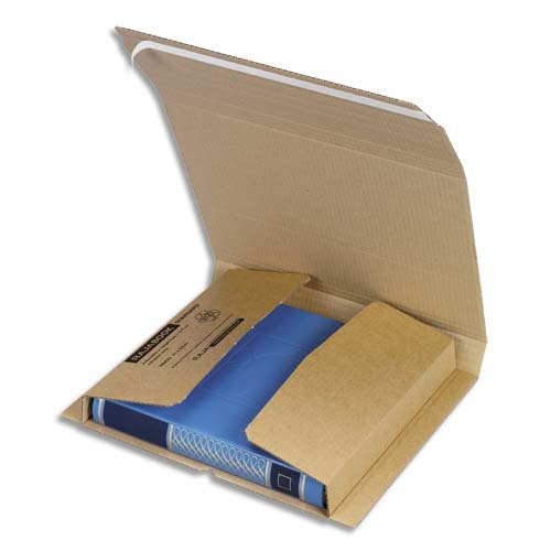 ETUI POSTAL EN CARTON BRUN, FERMETURE ADHÉSIVE STANDARD - DIMENSIONS : L31 X H1 X P22 CM - LOT DE 16