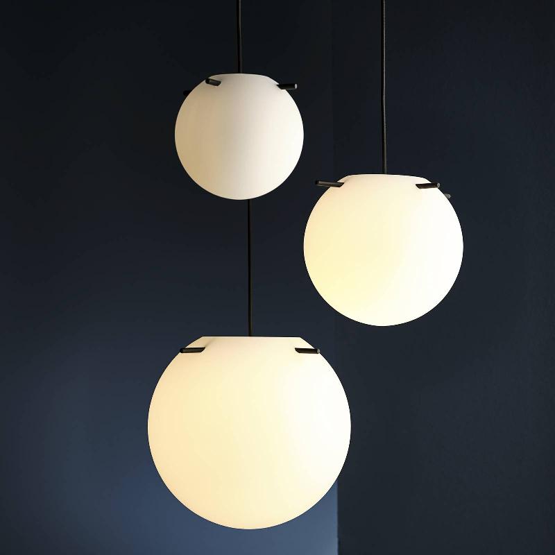 FRANDSEN SUSPENSION KOI, VERRE, BLANC/NOIR, Ø 19 CM