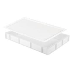 GILAC Lot bac à pâtons + couvercle - 600 x 400 - 14 L - Blanc G178320 - blanc 3573678696587_0