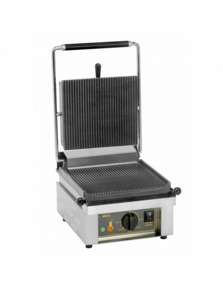 Grill Panini professionnel ROLLER GRILL - simple plaque en fonte rainurée - rendement 48 paninis/heure - réf. PAN MINI_0