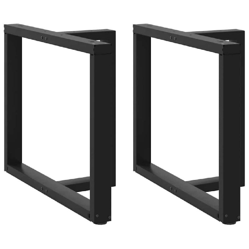 Helloshop26 - Lot de 2 pieds de table à manger en T dimensions 100 x 35 x 72 cm design moderne et fonctionnel en acier noir 02_0057334 - noir acier 3_0