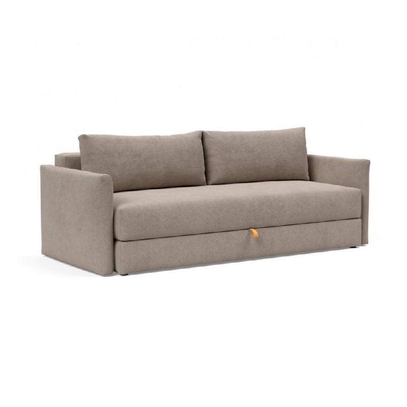 Innovation Living - Canapé convertible à ouverture assistée Tripi Cordufine beige - Lit 150x200 cm avec rangement_0