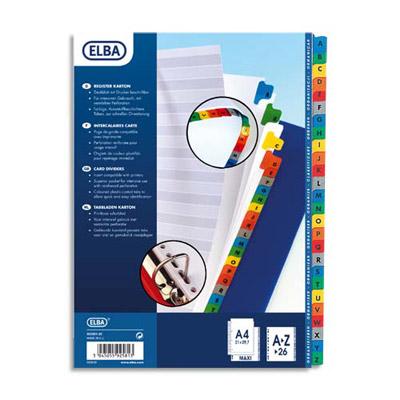 INTERCALAIRES ALPHABETIQUE ELBA - CARTE MYLAR - A4+ - 26 POSITIONS