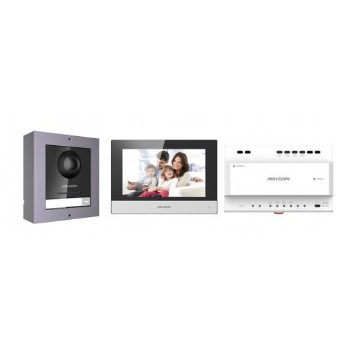 KIT INTERPHONE VIDÉO COULEUR - PLATINE MÉTAL - DS-KIS702 HIK VISION