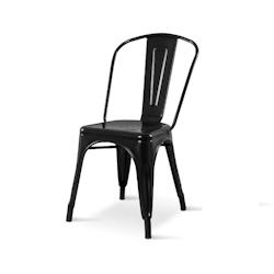 Kosmi Chaise en métal noir style industriel - Aspect brillant - 3760301691389_0