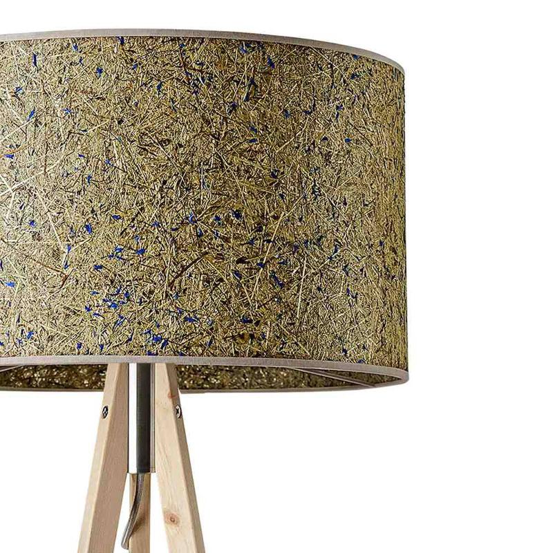 LEUCHTNATUR LIGNO LAMPADAIRE CEMBRO, FOIN/BLEUET