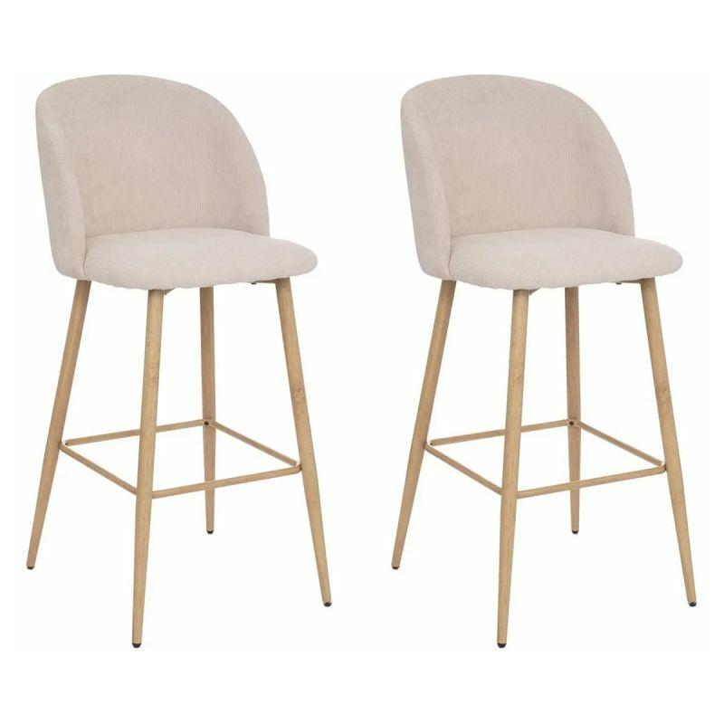ATMOSPHERA LOT DE 2 CHAISES DE BAR CÉLESTE 106CM BEIGE LIN Comparer