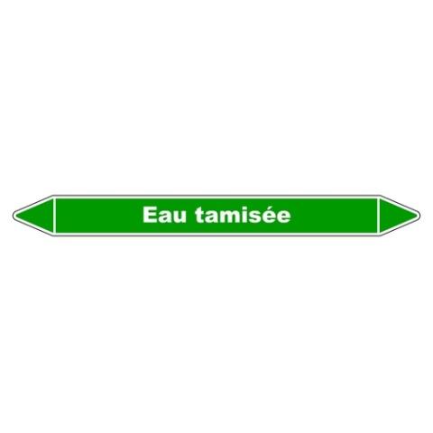 LOT DE 3 - MARQUEUR DE TUYAUTERIE - EAU TAMISÉE - NFX 08-105 - VINYLE LAMINÉ 355 X 37 MM