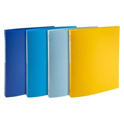 LOT DE 4 - CLASSEUR 4 ANNEAUX PLASTIFIÉ BEE BLUE EXACOMPTA - DOS 2 CM COULEURS ASSORTIES