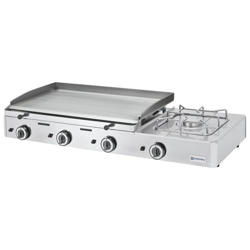 Plaque grillades combinée de table à gaz avec 3 zones et 1 brûleur - GPL 1220x510x235 mm - VIRTUS - 0615402346511_0