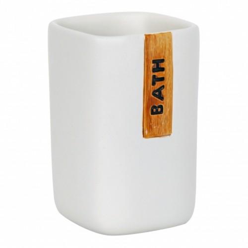 PORTE BROSSE À DENT - BLANC - CIMENT ET INOX - IGUAÇU SPIRELLA