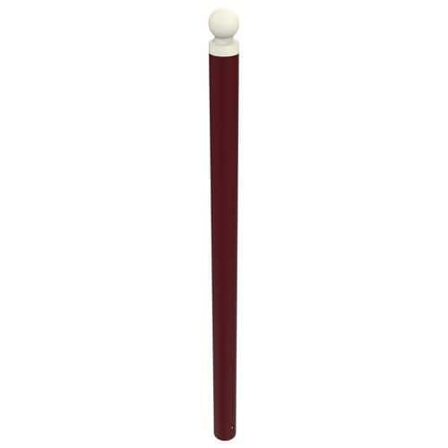 POTELET BOOPI PMR TÊTE BOULE MÉTAL HT 1.20M Ø90MM ROUGE 3004 - BUTON DESIGN