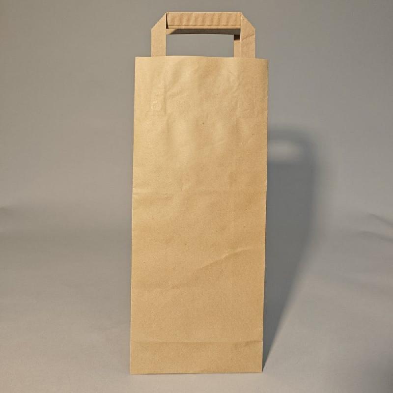 Sac 1 ou 2 bouteilles kraft brun poignées plates17x8.5x39cm - par 50_0