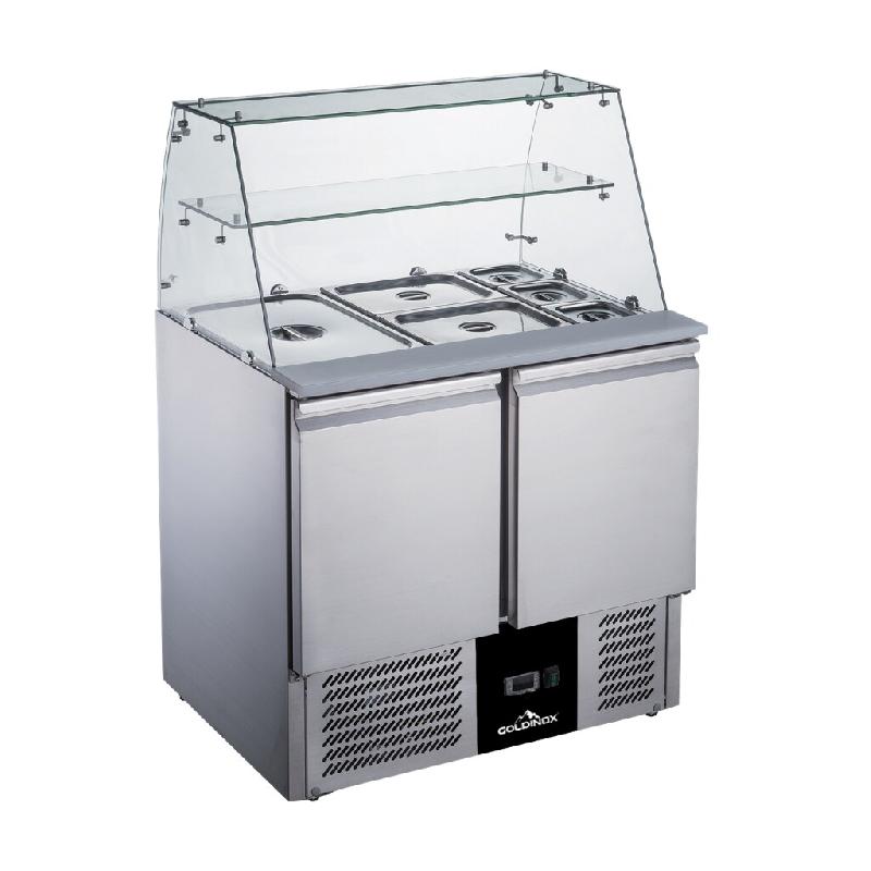 Saladette réfrigérée vitrée compacte 2 portes PREMIUM - GOLDINOX - gris 3701770822560_0