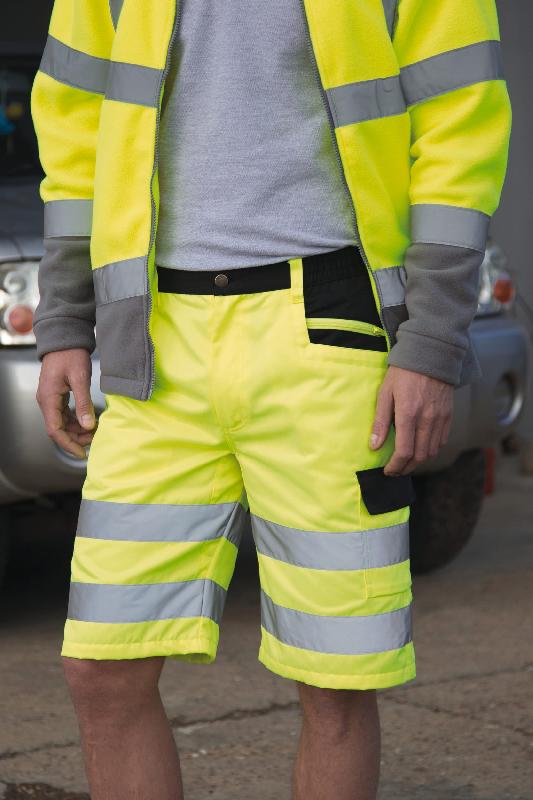 Short cargo de sécurité - Réf: R328X, tissu extensible et bandes réfléchissantes - Classe 1 EN ISO 20471:2013_0