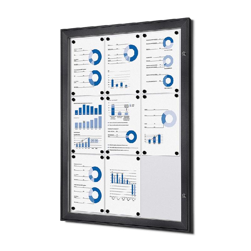 SHOWDOWN Displays Exposiciónate Vitrine Intérieure Verrouillable 9x A4 Anthracite SCS9xA4C7016JS - gris aluminium SCS9xA4C7016JS_0