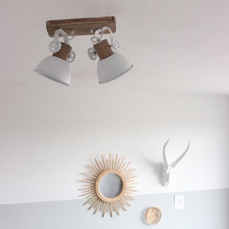 STEINHAUER SPOT POUR PLAFOND GEARWOOD, 2 LAMPES, BLANC