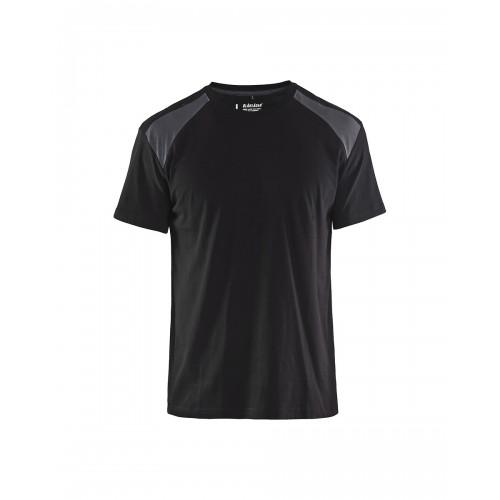 T-SHIRT DE TRAVAIL BICOLORE 100% COTON 3379 - NOIR ET GRIS - L BLAKLADER