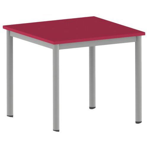 TABLE CARÉLIE 80 X 80 CM MOBILE T5 STRAT CERISE GRIS - MOBIDECOR