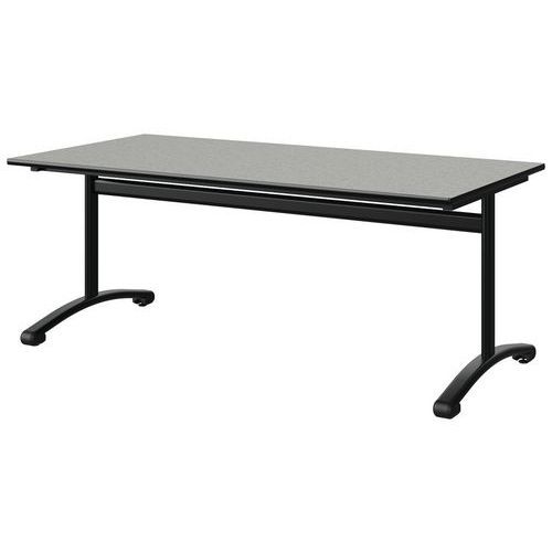 TABLE MALIBU 160X80 T4 DL ST ISOSON GRIS 1400/NOIR NOIR 9005