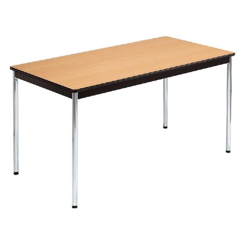 TABLE MODULAIRE MODULA RECTANGLE - L. 140 X P. 70 CM - PLATEAU HÊTRE - PIEDS CHROMÉ