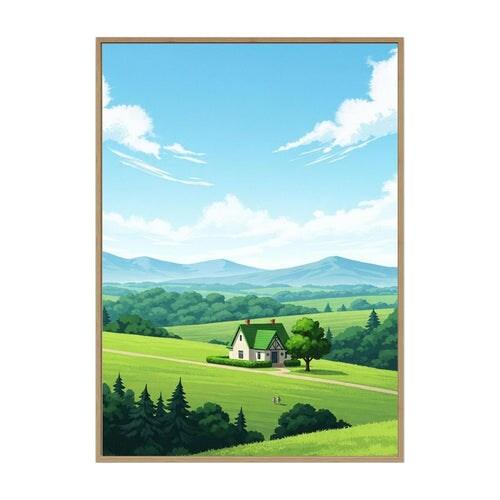 Tableau Contrée | Décoration Murale Gîte, Chambre d'Hôtes & CHR | Libre de Droits: 115 x 160 cm / 45 x 63″ / Chêne - multicolore Bois massif 4723794_0