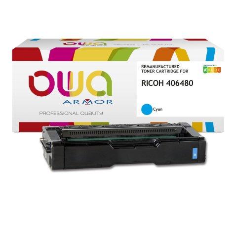 TONER REMANUFACTURÉ OWA - HAUTE CAPACITÉ - CYAN - POUR RICOH 406480 - TONER COMPATIBLE