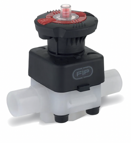 Vanne PVDF à membrane FPM - raccordement à bride DN 20 PN 10 - Référence 34VMOF020F_0