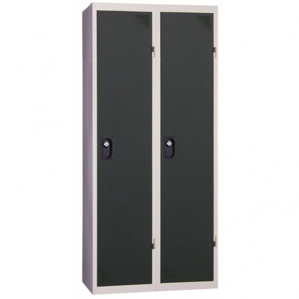 Vestiaire industrie salissante 2 cases monobloc Anthracite_0