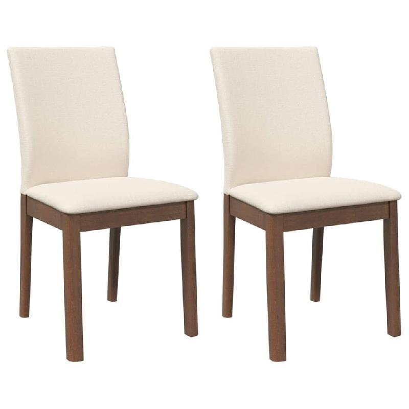 VidaXL Chaises à manger coussins 2 pcs marron bois massif caoutchouc Modèle Prestige Pro - 4102448_0