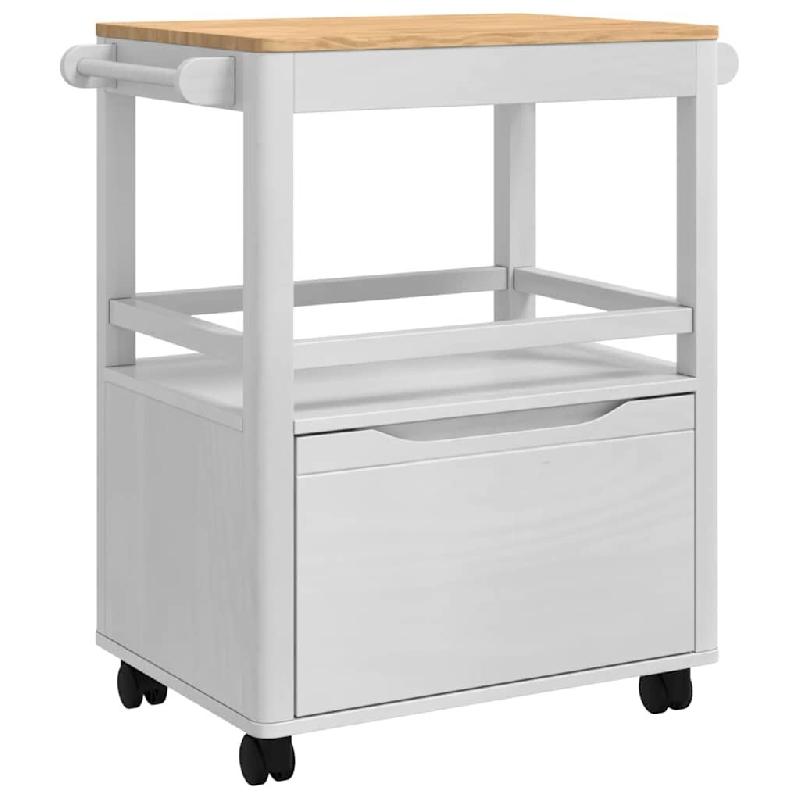 VidaXL Chariot de cuisine FLORO Blanc 72,5 x 45 x 80 cm - 42011252_0