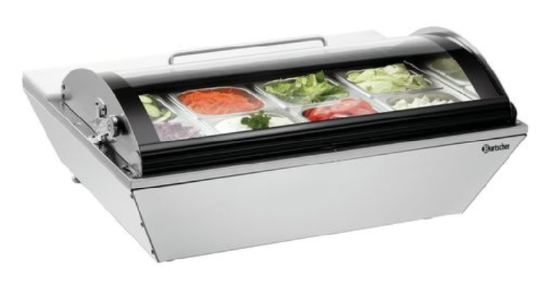 Vitrine réfrigérée à poser 67L - double vitrage - plage de température 0 à 10°C - inclus 8 récipients GN_0