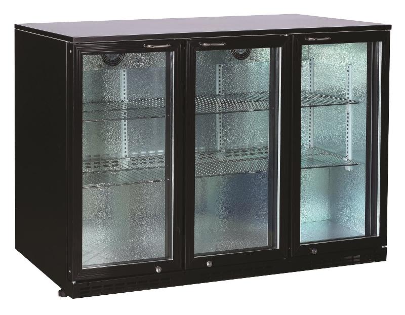 Arrière de bar réfrigéré 0/+8°C - 3 portes battantes vitrées - 330 litres - BBT350_0