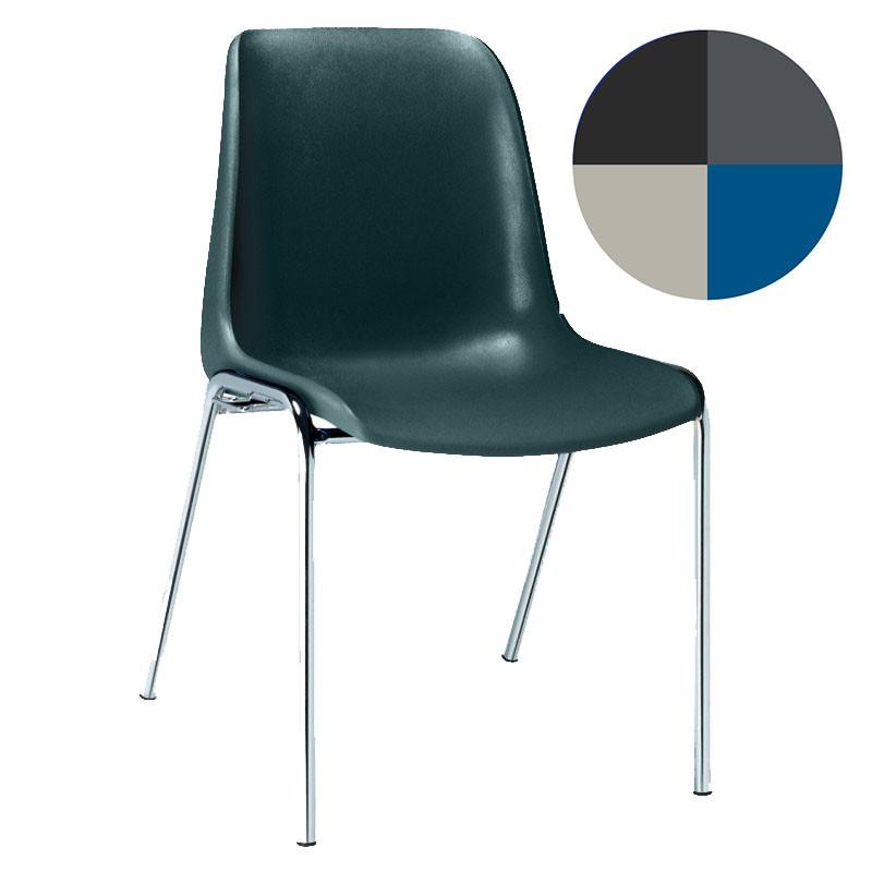 Chaise coque en plastique M2 anti-feu - Norme NF P92-507 - Coloris gris anthracite - Marque Rolléco_0