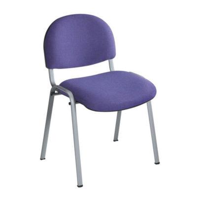 Chaise réunion et visiteur Prima - Tissu rembourré - Violet - Pieds Alu - lot de 4_0