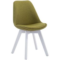 Décoshop26 - Chaise de salle à manger x1  design scandinave en tissu vert et piètement à 4 pieds en bois blanc 10_0003316 - blanc 3000251517200_0