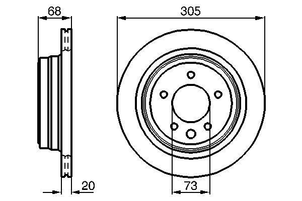 Disque de frein Bosch 0986478660 - ventilé, arrière, boîte de 2, 5 trous_0