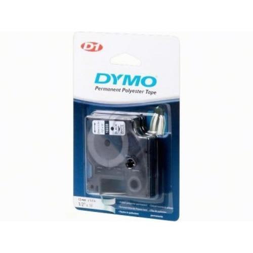 Dymo ruban D1 polyester permanent - Noir sur blanc - 12 mm x 5,5 m - Réf S0718060_0