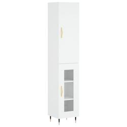 HELLOSHOP26 - Buffet bahut commode armoire meuble de rangement organisateur cuisine salle de séjour salon haut 34,5 x 34 x 180 cm bois d'ingénierie_0