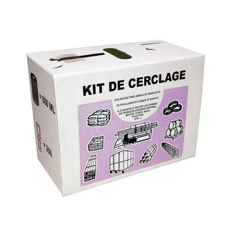 Kit de cerclage avec 200 boucles plastique et 600 M de feuillards PP_0