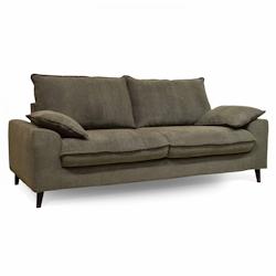 Oviala Business Canapé convertible en tissu chiné 3 places vert kaki - vert textile 107692_0